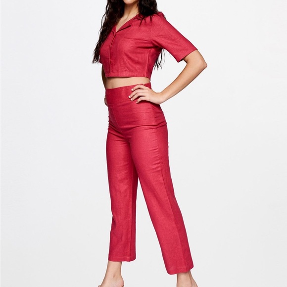 AND india Solid cropped set wine colour size 8 no signs of wearing just like new - Picture 6 of 6